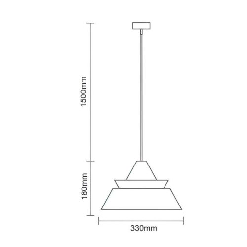 Tömör tölgyfa függőlámpa E27 foglalattal, Ø330x180 mm, max 60W - WRE041