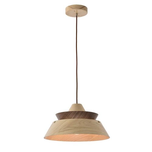 Tömör tölgyfa függőlámpa E27 foglalattal, Ø330x180 mm, max 60W - WRE041