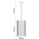Tömör fa függőlámpa E27 foglalat, max. 60W, Ø380x650 mm - WRE051