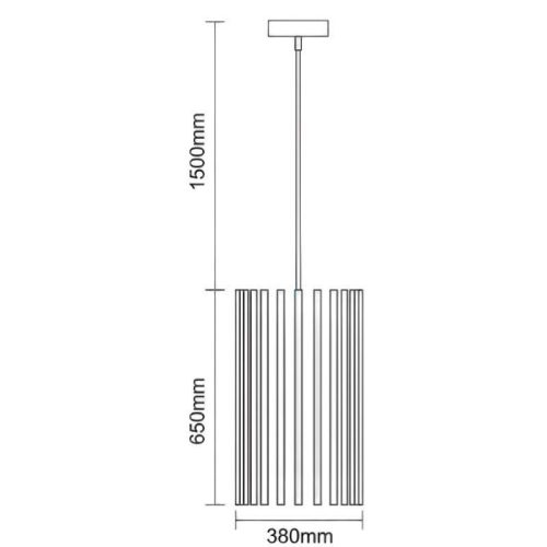 Tömör fa függőlámpa E27 foglalat, max. 60W, Ø380x650 mm - WRE051