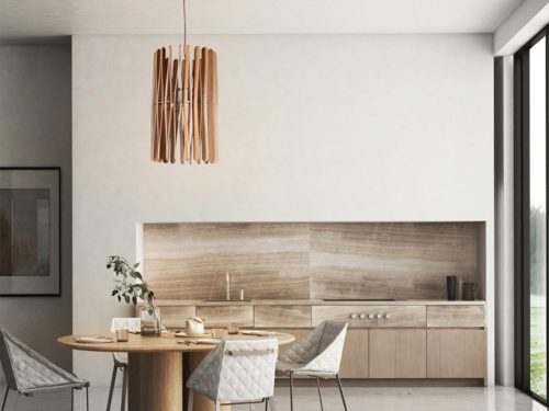 Tömör fa függőlámpa E27 foglalat, max. 60W, Ø380x650 mm - WRE051