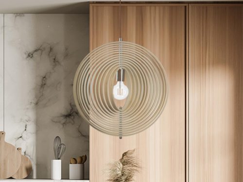 Tömör fa függőlámpa E27 foglalat, max. 60W, Ø435 mm - WRE061