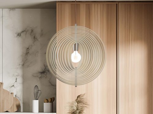 Tömör fa függőlámpa E27 foglalat, max. 60W, Ø435 mm - WRE061