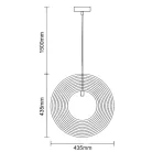 Tömör fa függőlámpa E27 foglalat, max. 60W, Ø435 mm - WRE061