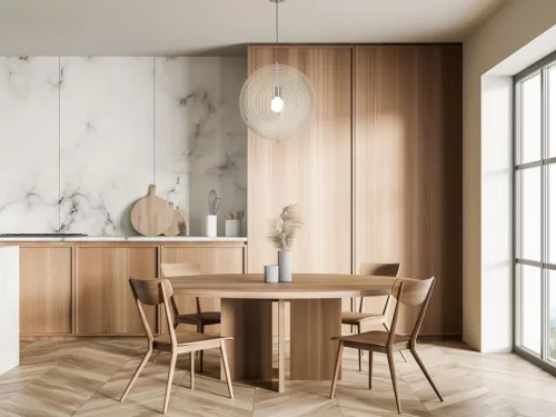 Tömör fa függőlámpa E27 foglalat, max. 60W, Ø435 mm - WRE061