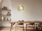 Tömör fa gömb függőlámpa E27 foglalat, max. 60W, Ø500 mm - WRE062