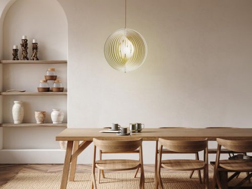 Tömör fa gömb függőlámpa E27 foglalat, max. 60W, Ø500 mm - WRE062