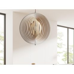   Tömör fa gömb függőlámpa E27 foglalat, max. 60W, Ø590 mm - WRE063