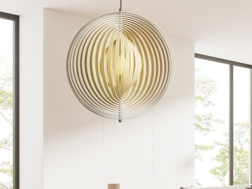 Tömör fa gömb függőlámpa E27 foglalat, max. 60W, Ø590 mm - WRE063
