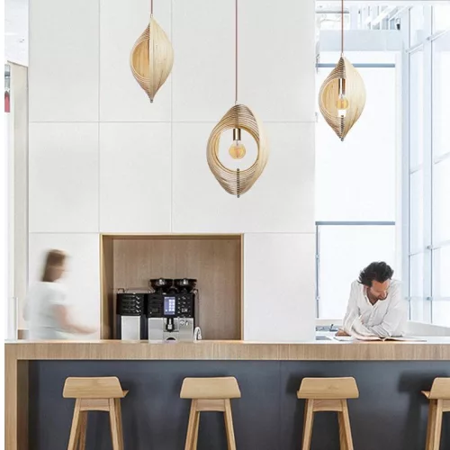 Tömör fa gömb függőlámpa E27 foglalat, max. 60W, Ø590 mm - WRE063