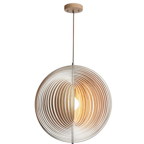 Tömör fa gömb függőlámpa E27 foglalat, max. 60W, Ø590 mm - WRE063