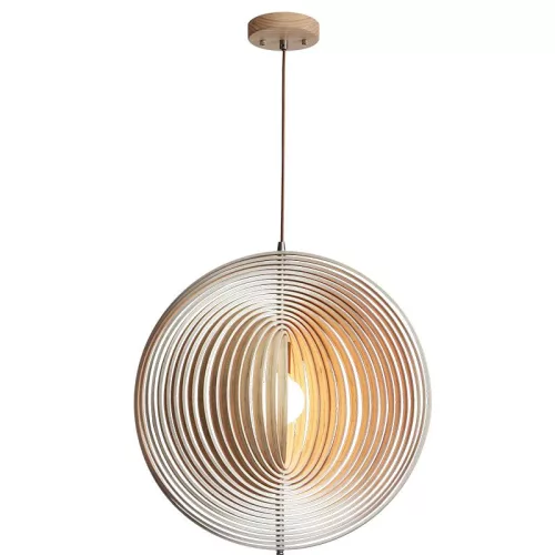 Tömör fa gömb függőlámpa E27 foglalat, max. 60W, Ø590 mm - WRE063