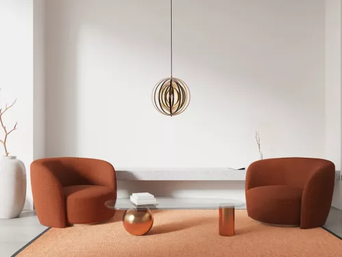 Függesztett lámpa tömör barnásfekete fa E27, 60W, Ø435 mm - WRE071