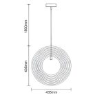 Függesztett lámpa tömör barnásfekete fa E27, 60W, Ø435 mm - WRE071