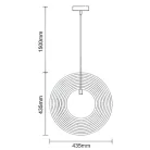 Függesztett lámpa tömör barnásfekete fa E27, 60W, Ø435 mm - WRE071