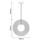 Függesztett lámpa tömör barnásfekete fa E27, 60W, Ø500 mm - WRE072