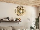 Függesztett lámpa tömör barnásfekete fa E27, 60W, Ø500 mm - WRE072
