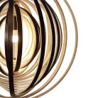 Függesztett lámpa tömör barnásfekete fa E27, 60W, Ø500 mm - WRE072