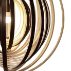 Függesztett lámpa tömör barnásfekete fa E27, 60W, Ø590 mm - WRE073