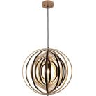Függesztett lámpa tömör barnásfekete fa E27, 60W, Ø590 mm - WRE073