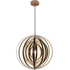 Függesztett lámpa tömör barnásfekete fa E27, 60W, Ø590 mm - WRE073