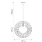 Függesztett lámpa tömör barnásfekete fa E27, 60W, Ø590 mm - WRE073