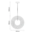 Függesztett lámpa tömör barnásfekete fa E27, 60W, Ø590 mm - WRE073
