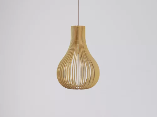 Tömör fa függőlámpa E27 foglalat, max. 60W, 310x450 mm - WRE081