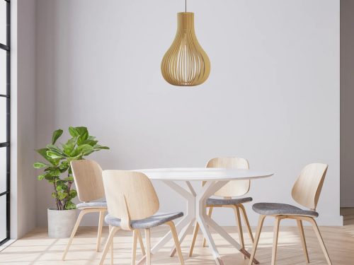 Tömör fa függőlámpa E27 foglalat, max. 60W, 310x450 mm - WRE081