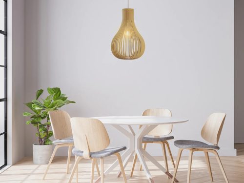 Tömör fa függőlámpa E27 foglalat, max. 60W, 310x450 mm - WRE081