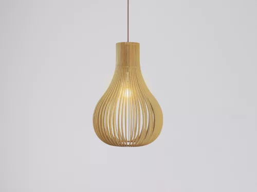 Tömör fa függőlámpa E27 foglalat, max. 60W, 310x450 mm - WRE081