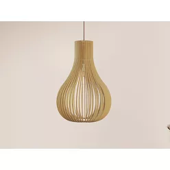   Tömör fa függőlámpa E27 foglalat, max. 60W, 380x550 mm - WRE082