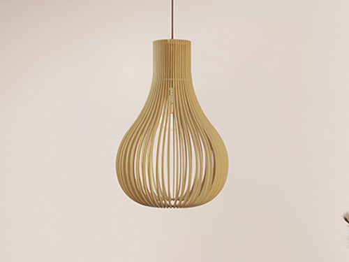 Tömör fa függőlámpa E27 foglalat, max. 60W, 380x550 mm - WRE082
