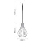 Tömör fa függőlámpa E27 foglalat, max. 60W, 380x550 mm - WRE082
