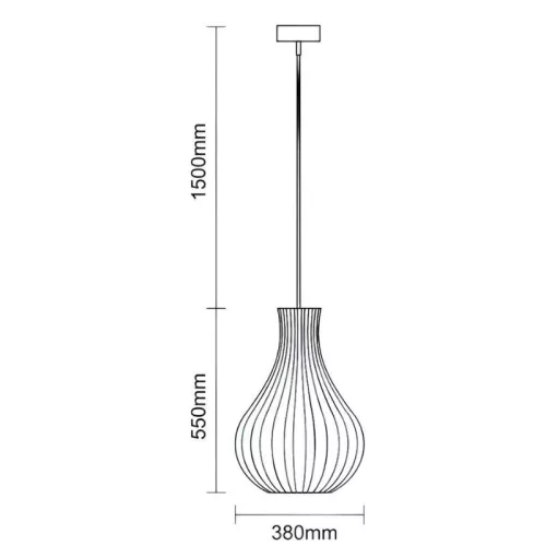 Tömör fa függőlámpa E27 foglalat, max. 60W, 380x550 mm - WRE082
