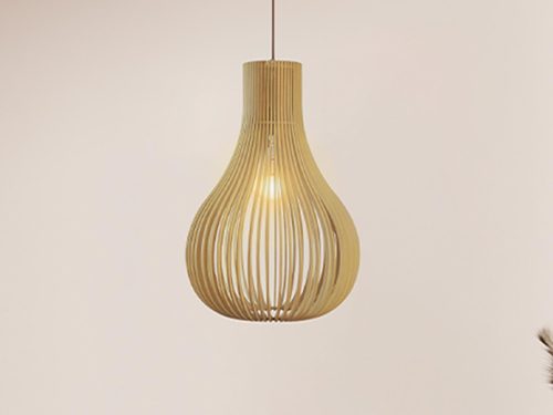 Tömör fa függőlámpa E27 foglalat, max. 60W, 380x550 mm - WRE082