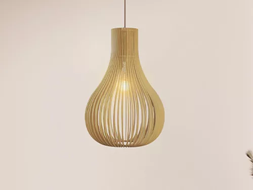 Tömör fa függőlámpa E27 foglalat, max. 60W, 380x550 mm - WRE082