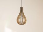 Függesztett lámpa tömör barnásfekete fa E27, 60W, 310x450 mm - WRE091