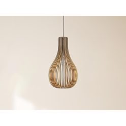   Függesztett lámpa tömör barnásfekete fa E27, 60W, 310x450 mm - WRE091