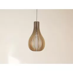   Függesztett lámpa tömör barnásfekete fa E27, 60W, 310x450 mm - WRE091