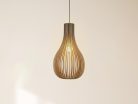 Függesztett lámpa tömör barnásfekete fa E27, 60W, 310x450 mm - WRE091