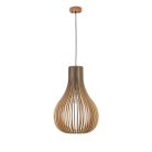 Függesztett lámpa tömör barnásfekete fa E27, 60W, 310x450 mm - WRE091