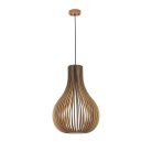 Függesztett lámpa tömör barnásfekete fa E27, 60W, 310x450 mm - WRE091