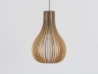 Függesztett lámpa tömör barnásfekete fa E27, 60W, 380x550 mm - WRE092