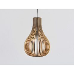   Függesztett lámpa tömör barnásfekete fa E27, 60W, 380x550 mm - WRE092