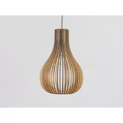  Függesztett lámpa tömör barnásfekete fa E27, 60W, 380x550 mm - WRE092