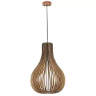 Függesztett lámpa tömör barnásfekete fa E27, 60W, 380x550 mm - WRE092