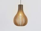 Függesztett lámpa tömör barnásfekete fa E27, 60W, 380x550 mm - WRE092