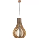 Függesztett lámpa tömör barnásfekete fa E27, 60W, 380x550 mm - WRE092