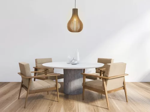 Függesztett lámpa tömör barnásfekete fa E27, 60W, 380x550 mm - WRE092